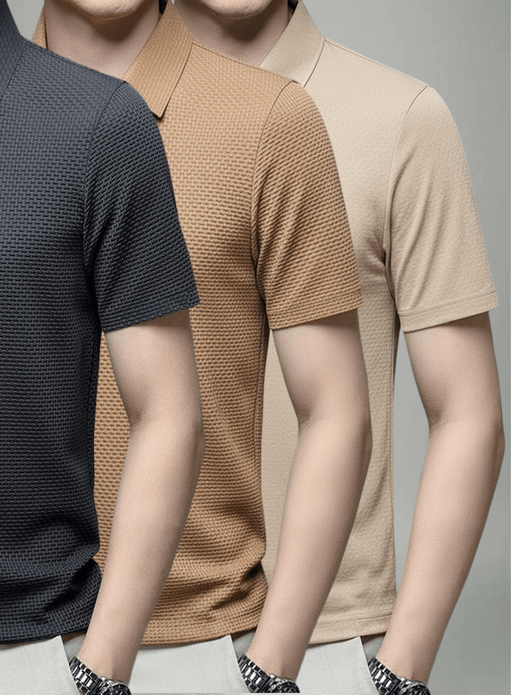 (PACK OF 3) Korean Modal Luster Polo Tees