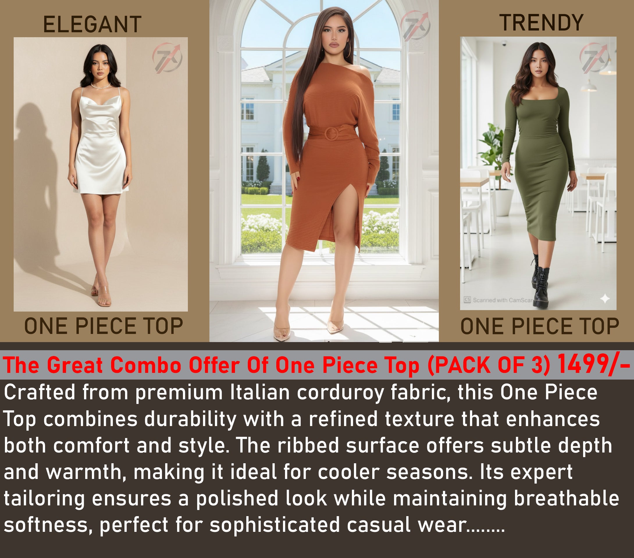 The Great Combo Offer Of One Piece Top (PACK OF 3) 1499/-