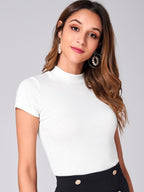 SHORT SLEEVE HIGH NECK T-SHIRT