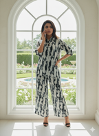 Imported Printed B/W Coord Set