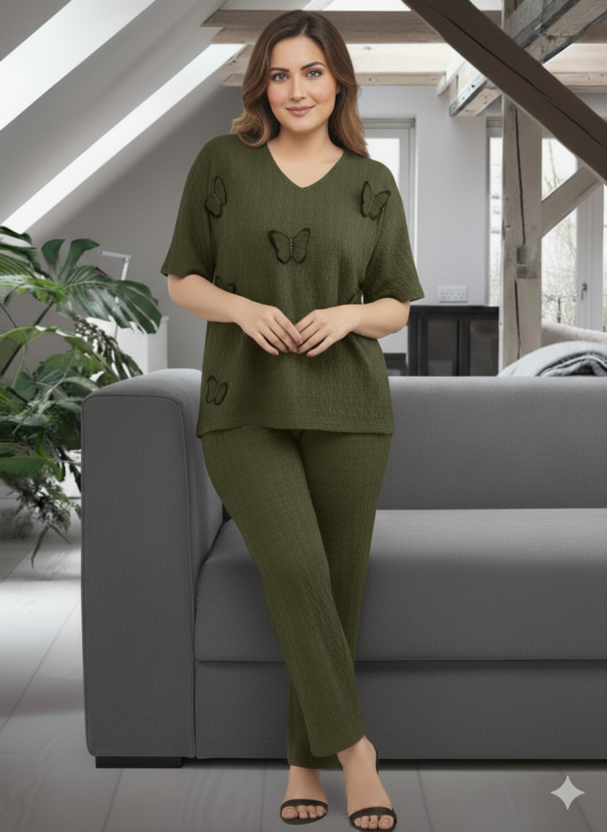 BUTTERFLY PETCH STYLISH ELEGANT COORD SET