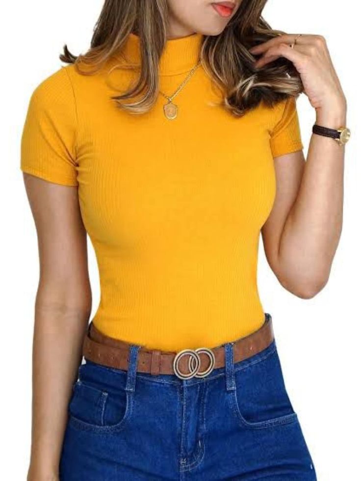 SHORT SLEEVE HIGH NECK T-SHIRT