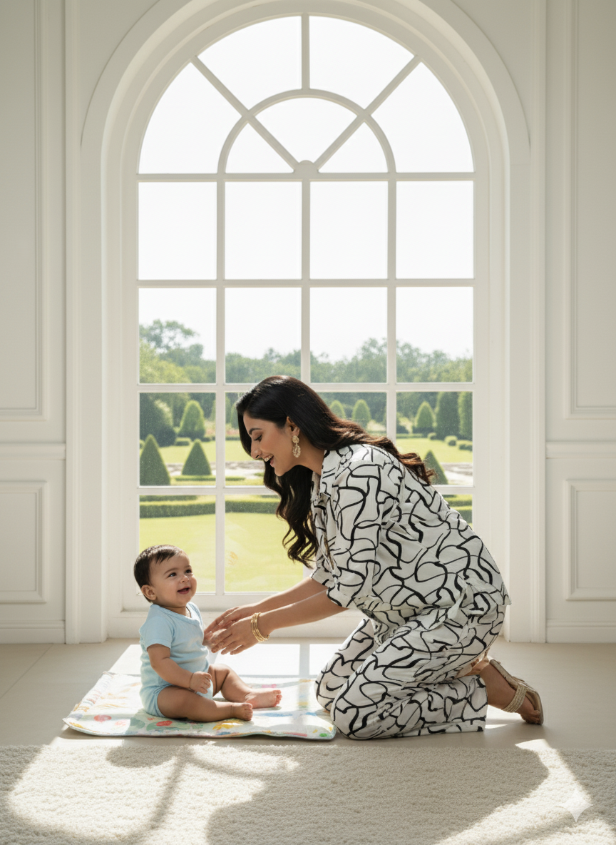 Imported Printed B/W Coord Set