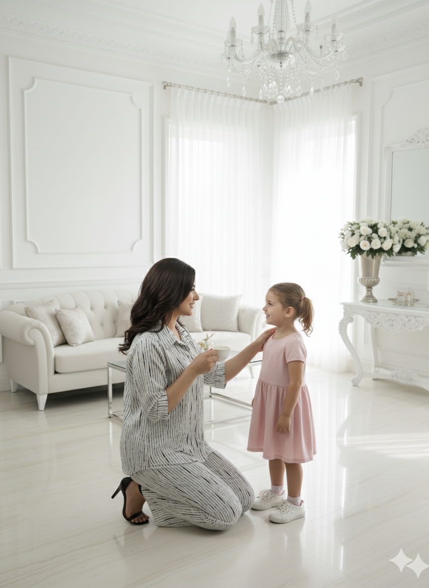 Imported Printed B/W Coord Set