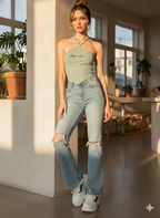 ORGANIC COTTON HALTER NECK TOP