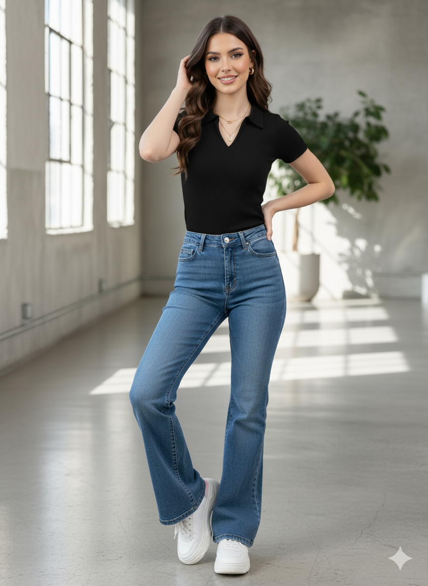 COTTON RIB GIRL TOP