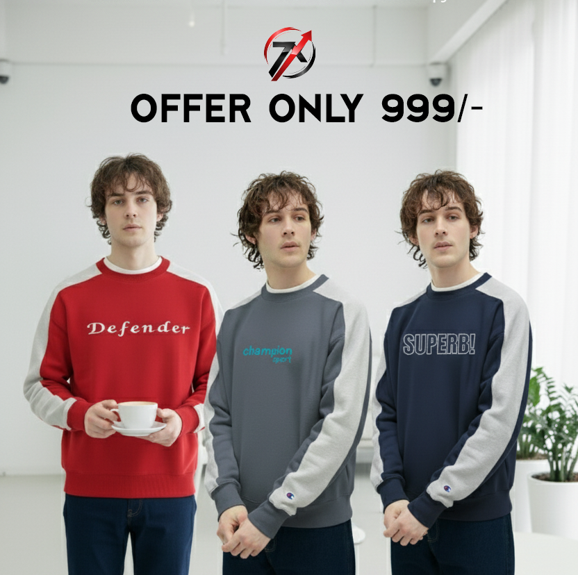ORGANIC COTTON SWEATSHIRT FOR MEN'S  1999/- (PACK OF 3 PC)