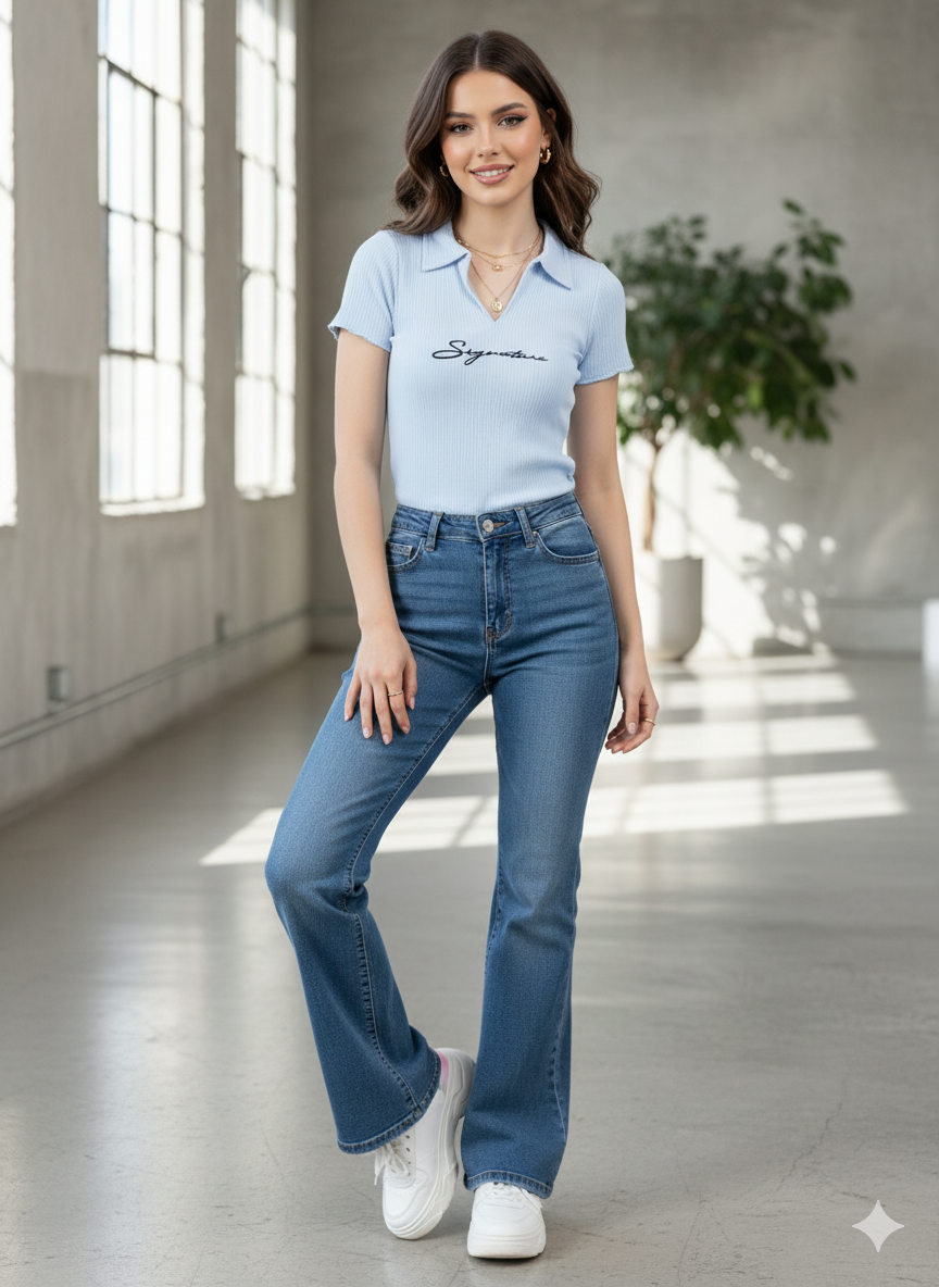 COTTON RIB GIRL TOP