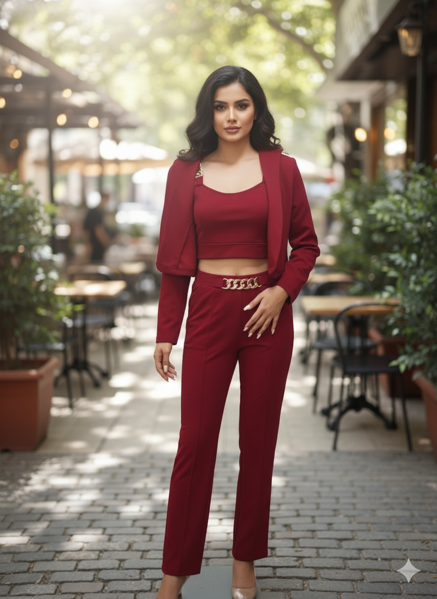 Korean Bland Attractive 3 Pec Coord Set For Girl