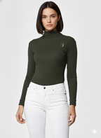 ATTRECTIVE HIGH NECK LONG SLEEV  CROP TOP