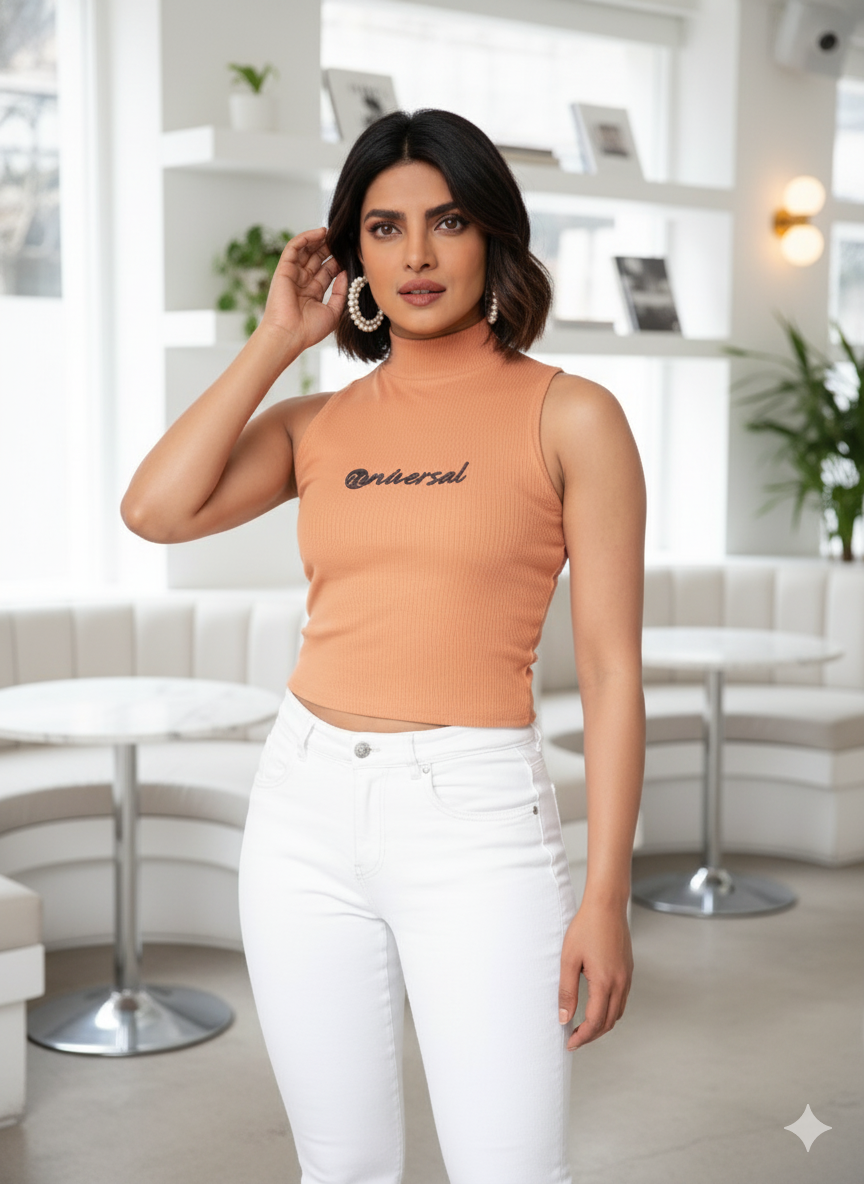 Sleevless knitting Top