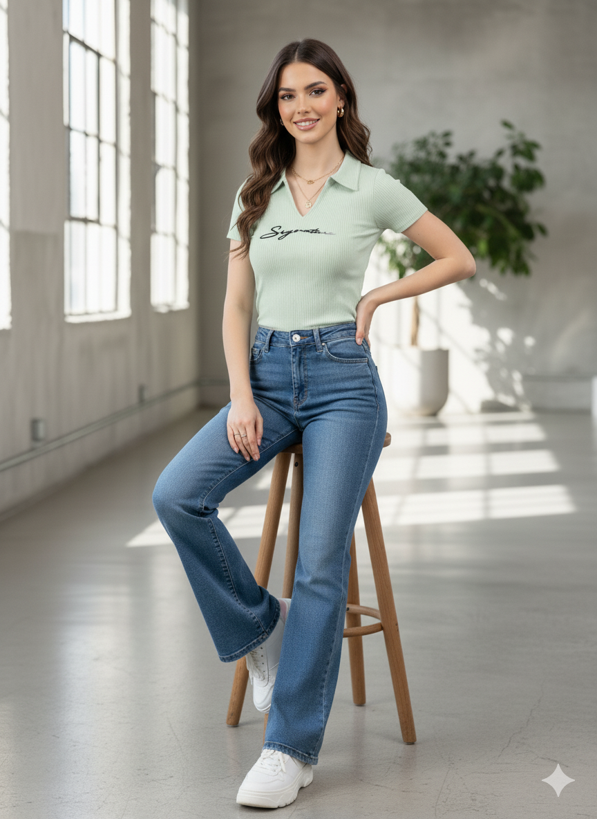 COTTON RIB GIRL TOP