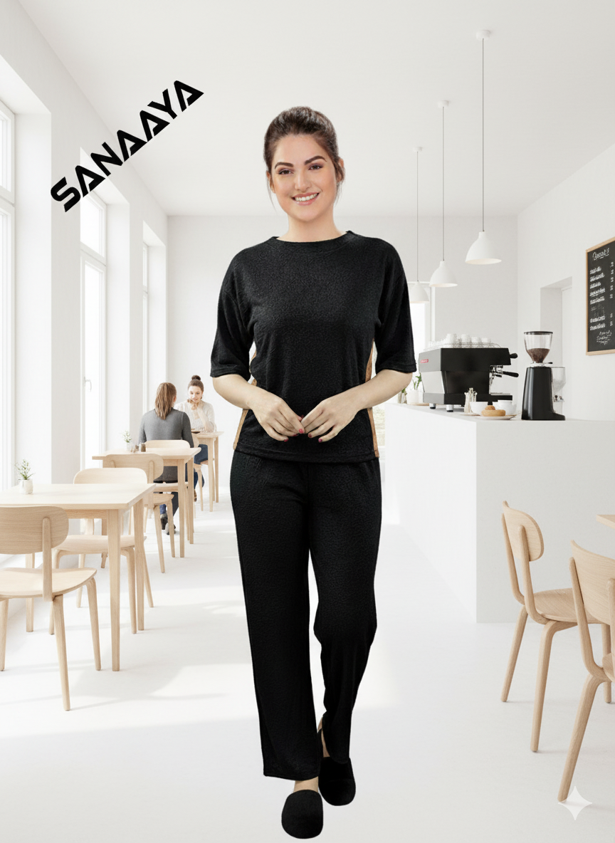 JACARD TAXTURE 4*4 MODAL SPANDEX COORD-SET FOR GIRL & WOMEN'S