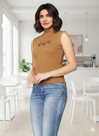 Sleevless knitting Top