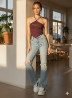 ORGANIC COTTON HALTER NECK TOP