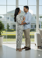 Imported Printed B/W Coord Set