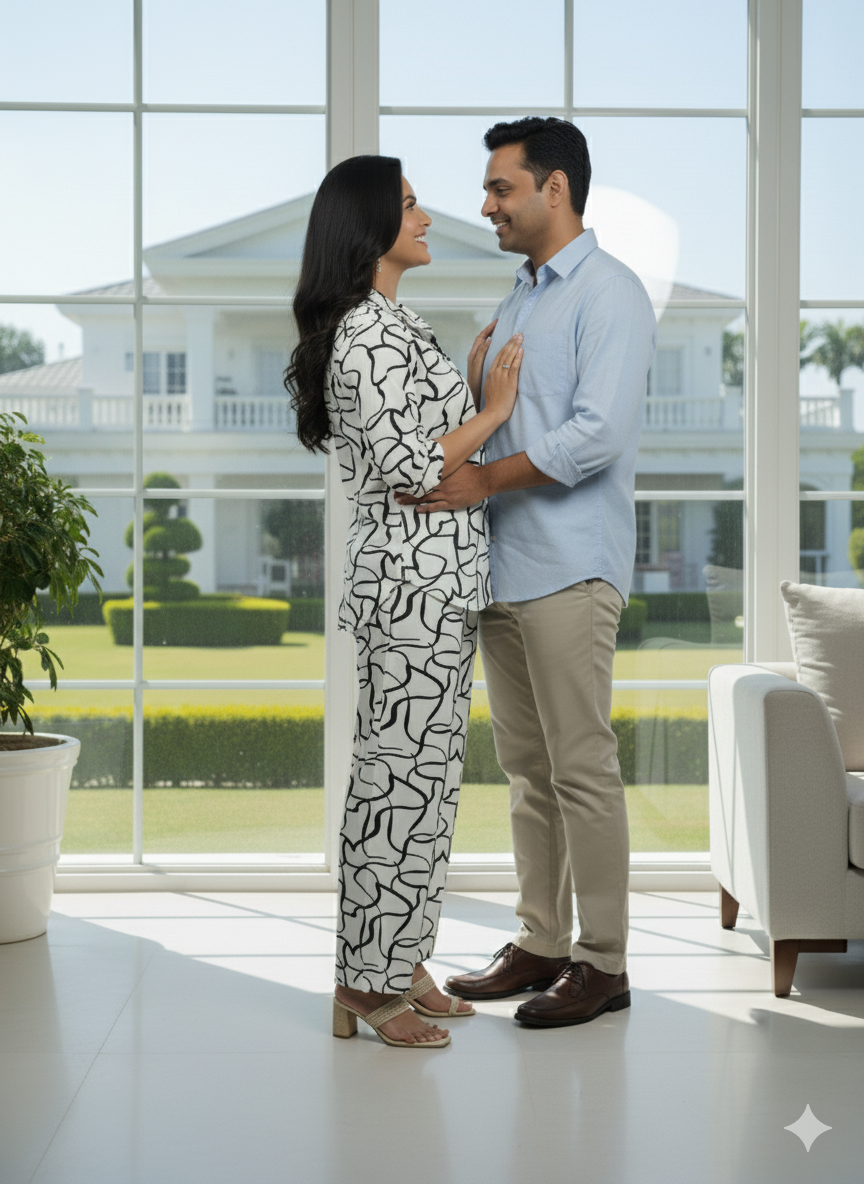 Imported Printed B/W Coord Set