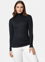ATTRECTIVE HIGH NECK LONG SLEEV  CROP TOP
