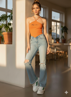 ORGANIC COTTON HALTER NECK TOP