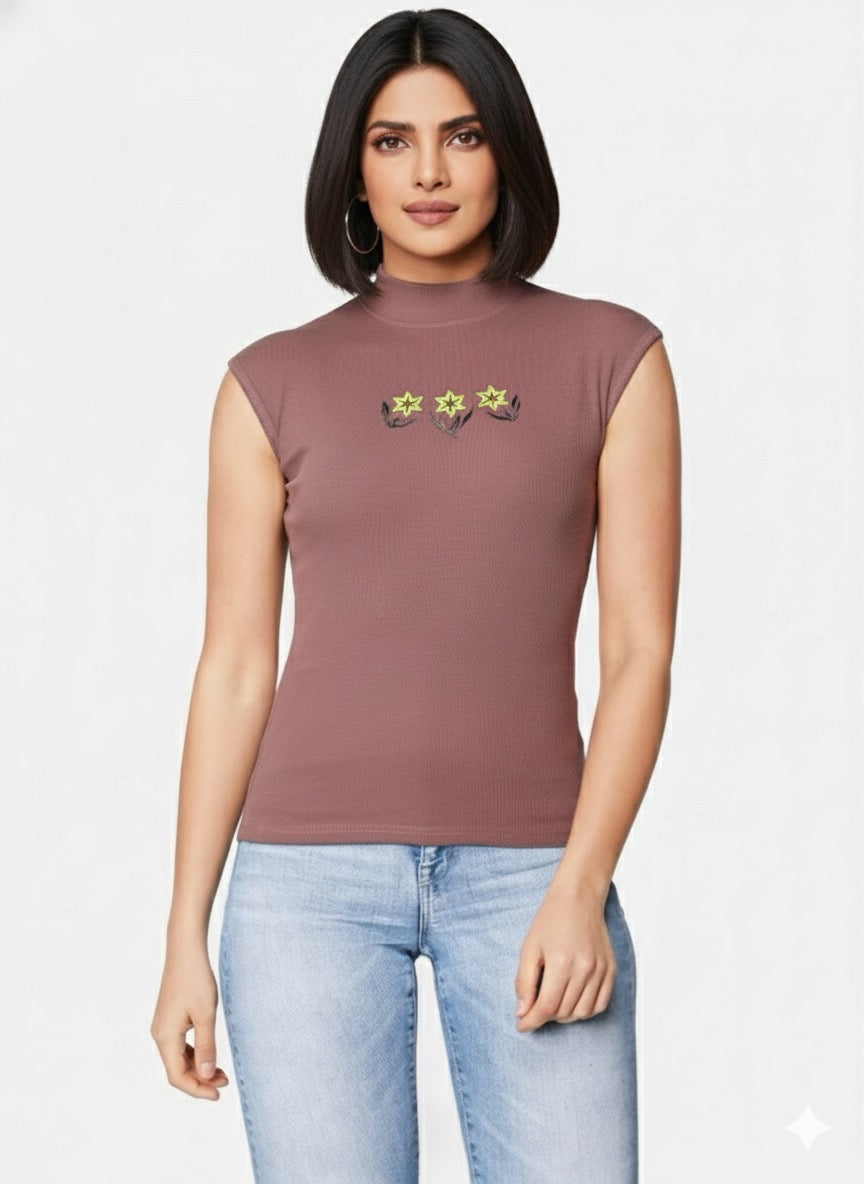 Sleevless knitting Top