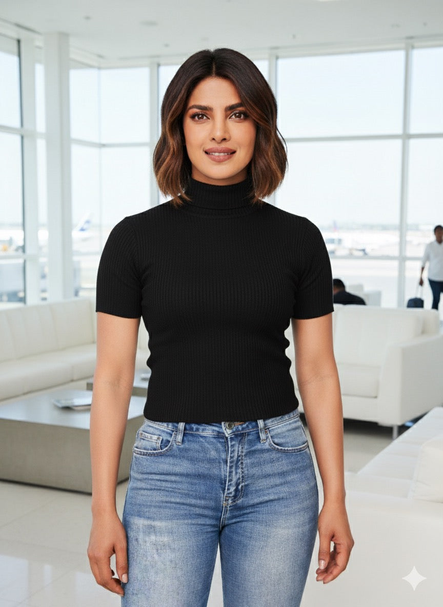 Knitted Rib Lycra Top