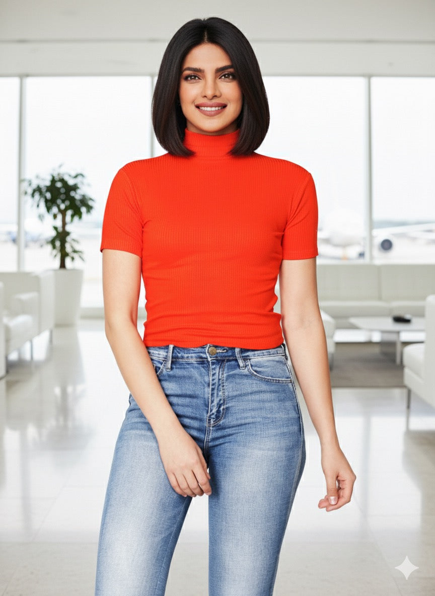 Knitted Rib Lycra Top