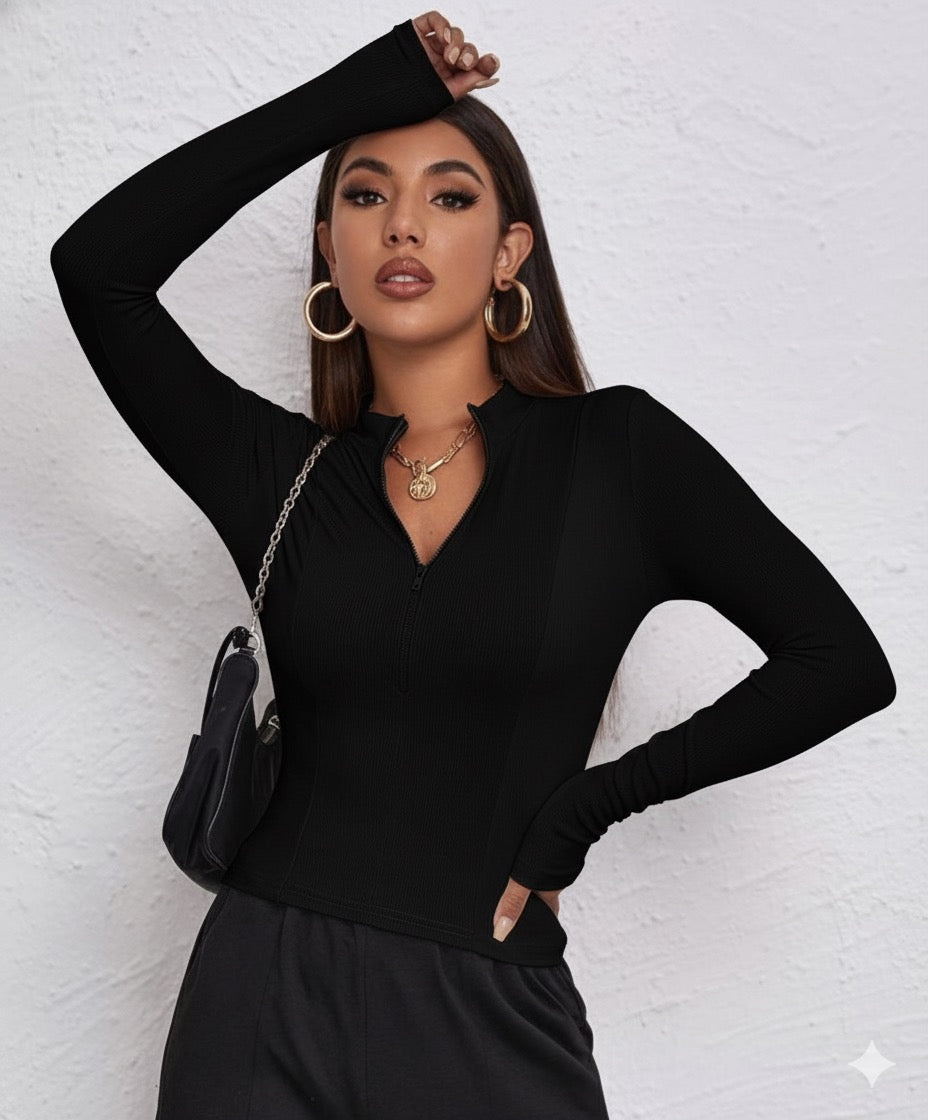 ORGANIC RIB LONG SLEEVE TOP