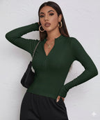 ORGANIC RIB LONG SLEEVE TOP