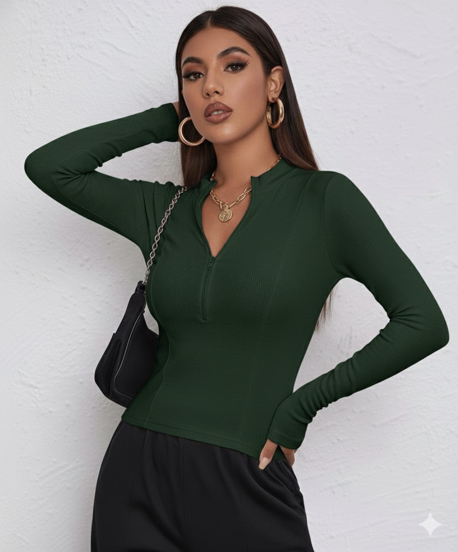 ORGANIC RIB LONG SLEEVE TOP
