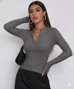ORGANIC RIB LONG SLEEVE TOP