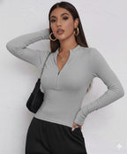 ORGANIC RIB LONG SLEEVE TOP