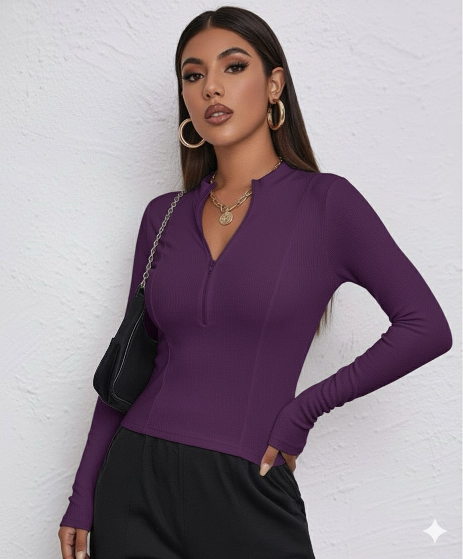 ORGANIC RIB LONG SLEEVE TOP