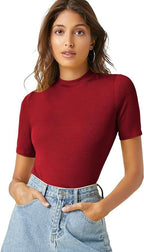 SHORT SLEEVE HIGH NECK T-SHIRT
