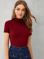 SHORT SLEEVE HIGH NECK T-SHIRT