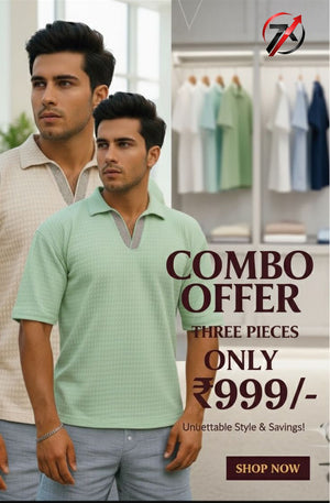 ORGANIC COTTON TAXTURE POLO TEES  999/- PACK OF 2